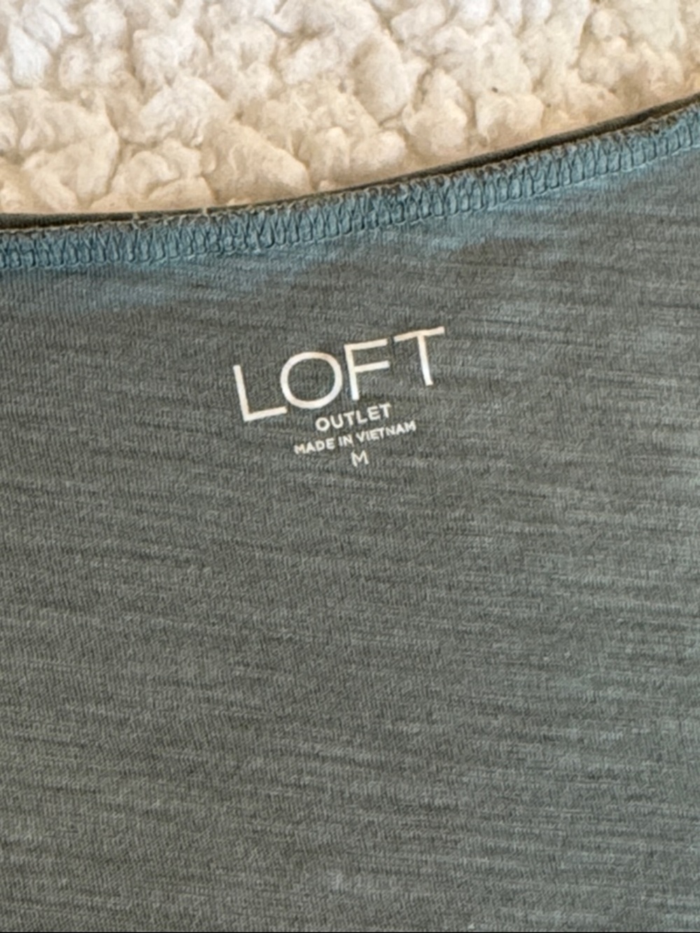 LOFT V-Neck Short Sleeve Tee in Muted Sage Green, size medium - Picture 3 of 8
